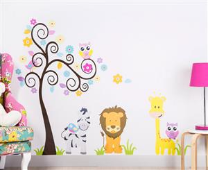 Children's Wall Decals - Lion Zebra & Giraffe