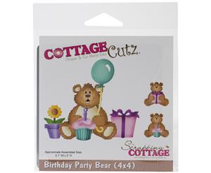 CottageCutz Die -Birthday Party Bear 2.1&quotX2"