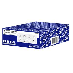 DETA Four Outlet Power Point - 5 Pack