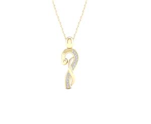 De Couer 9KT Yellow Gold Diamond Women Necklace (1/20CT TDW H-I Color I2 Clarity)