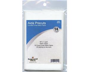 Design Works Gold Quality Aida 18 Count 60 inch X36 inch - White