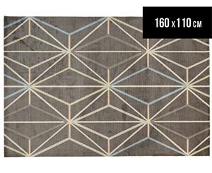 Emerald City 160x110cm Satum Soft Acrylic Digital Print Rug - Taupe