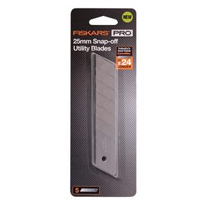 Fiskars 25mm Pro CarbonMax Snap Off Blade - 5 Pack