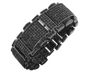 Iced Out Bling Hip Hop Diamond Bracelet - RICK ROSS jet - Black