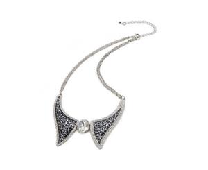 Intrigue Womens/Ladies Small Collar Necklace (Silver/Black) - JW674