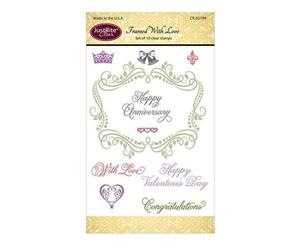 Justrite Papercraft Clear Stamps 4 Inch X6 Inch Framed With Love