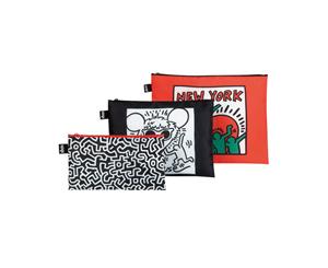 LOQI  Zip Pocket (set of 3) Museum Collection - Keith Haring