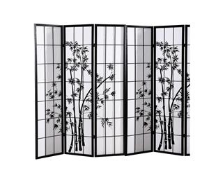 Levede 8 Panel Room Divider Screen Door Stand Privacy Fringe Wood Fold Bamboo