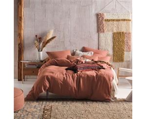 Linen House Nimes Rust Queen Quilt Cover Set