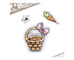 Magnolia - Sakura Cling Stamp 6 Inchx3 Inch Package Basket With Bow Kit