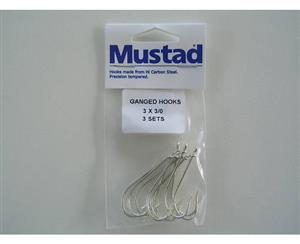 Mustad Pre-Rigged Gang Hooks 3/0 3 Hooks 3 Sets Kirby