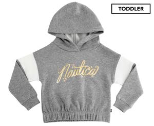 Nautica Toddler Girls' Panel Long-Sleeve Hoodie - Lite Grey Heather