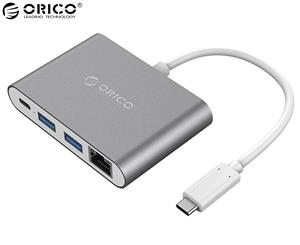 Orico USB Type-C Hub Adapter/Splitter to Type-C/USB 3.0/RJ45 Adapter