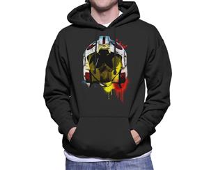 Original Stormtrooper Rebel Pilot Helmet Paint Splatter Men's Hooded Sweatshirt - Black