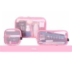 Pack-in-Style Tolietries and Electronics Waterproof Travel Organisers (3pc) Set [Colour Pink]