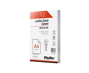 Pfeiffer Leathergrain Covers A4 250gsm White 100-Pack (C)