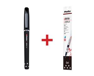 Pfeiffer Uwrite Gel Black 1 Pen + Pack Of 2 Refills Bundle