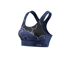 Skins Women's Prmary FlowSports Bra - Myriad of Coastlines Blue