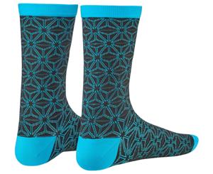 Supacaz SupaSox Asanoha Cycling Socks Black/Neon Blue