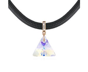 Trigon AB Necklace Embellished with Swarovski crystals-Gold/AB