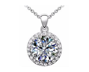 18K White Gold Plated Diana Necklace (Crystal)