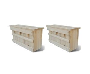 2x Sparrow Houses Wood 44x15.5x21.5cm Bird Habitat Home Nesting Box