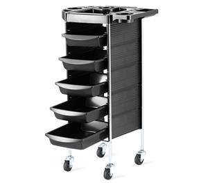 6 Tiers Hairdressing Storage Trolley Beauty Salon Rolling Cart 5 Drawers