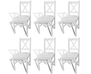 6x Dining ChairsWood White Home Kitchen Living Room Furniture Seats