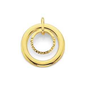 9ct Gold Diamond-Cut Double Circle Pendant