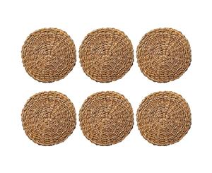 Argon Tableware Woven Water Hyacinth Weave Placemats - Sea Grass - Set of 6