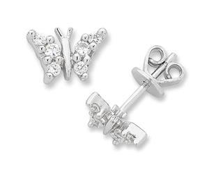 Bevilles Children's Sterling Silver Butterfly Earrings Stud