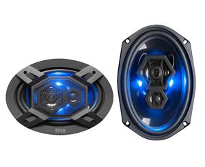 Boss Audio B69LED 6x9 500W 3-Way Car Speakers Blue LED Glow (Pair)