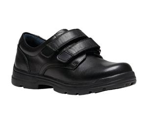 CLARKS Velcro School Shoes Mentor Black (E)