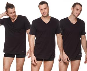 Calvin Klein Men's Classic Cotton V-Neck T-Shirt 3-Pack - Black