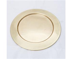 DISCUS Large Round 35cm Wide Serving Tray - Hammered Bronze Finish