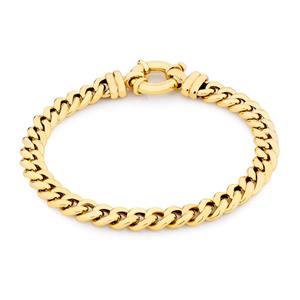 Diamond Set Double Curb Bracelet in 10ct Yellow Gold