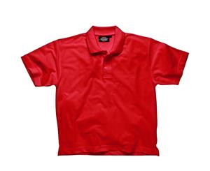 Dickies Mens Polo Polycotton Short Sleeved Work Polo Shirt - New Red