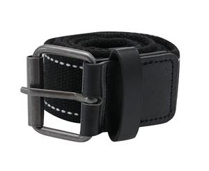 Fabric Unisex Texted Belt - Black