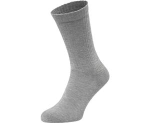 Fruit Of The Loom Mens Everyday Cushion Sole Natural Fibre Crew Socks - Heather Grey/ Black/ White