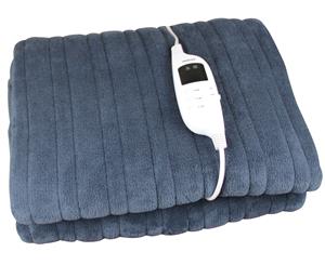 Heated Electric Throw Rug Snuggle Blanket 9 Heat Settings Led Control - Grey