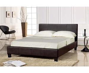 Istyle Prada Single Bed Frame Pu Leather Brown