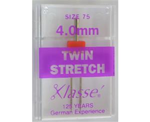 Klasse Sewing Machine Needles TWIN STRETCH 4.0mm 75/11 Pack of 1 Needle