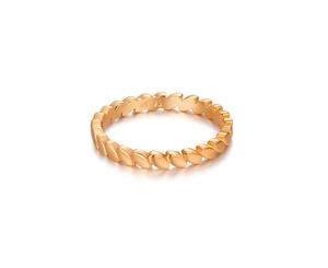 Leaf Link Stackable Ring Rose Gold Plated