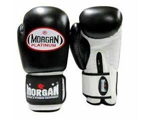 MORGAN V2 Platinum Leather Boxing Gloves Sparring Muay Thai - Black