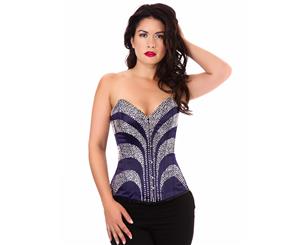 Mio Luxe Etro Preciosa Crystals Overbust Corset ETP1808 - Burgandy