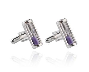 New Men Novelty Shirt Cuff Link Cufflinks Star Wars Wedding Valentine's Day Gift - Sandglass (Purple)