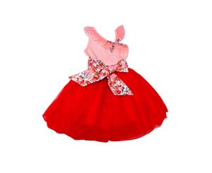 Oobi Girls' Mila Red and Pink Dress