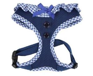 Puppia Gingham Harness Royal Blue