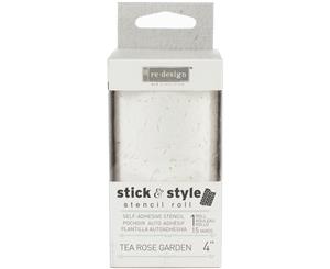 Redesign Stick & Style Stencil Roll 4&quotX15yd-Tea Rose Garden