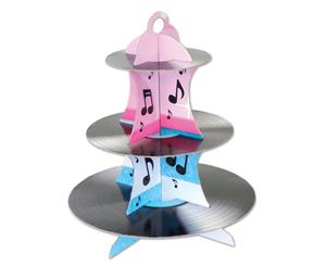 Rock & Roll Party Supplies Record Cupcake 3 Tier Stand